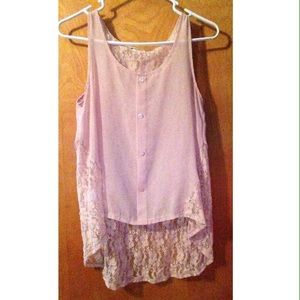 Blush pink lace tank