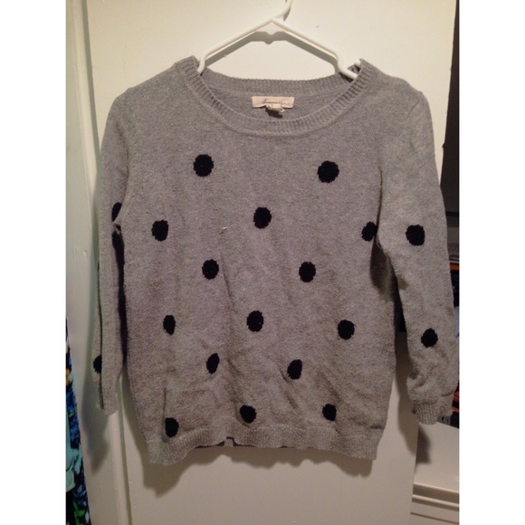 polka dot 3/4 sleeve sweater