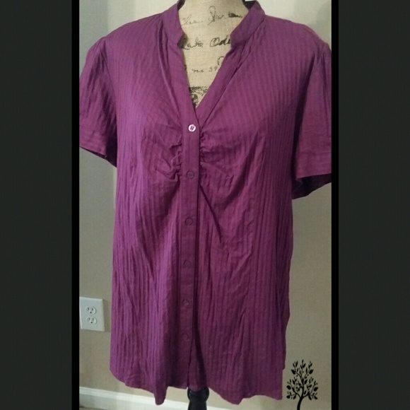 Mulberry colored buttonup blouse