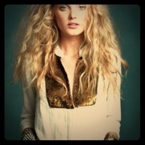 Free People sequin bib top