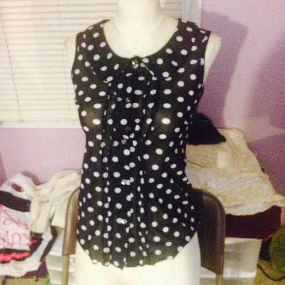 Button up polka dot top