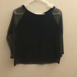 Mesh sleeve baseball tee