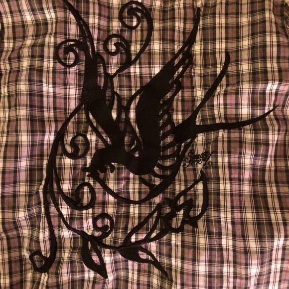 Sailor Jerry plaid button up! Used only TWICE! - Picture 2 of 4