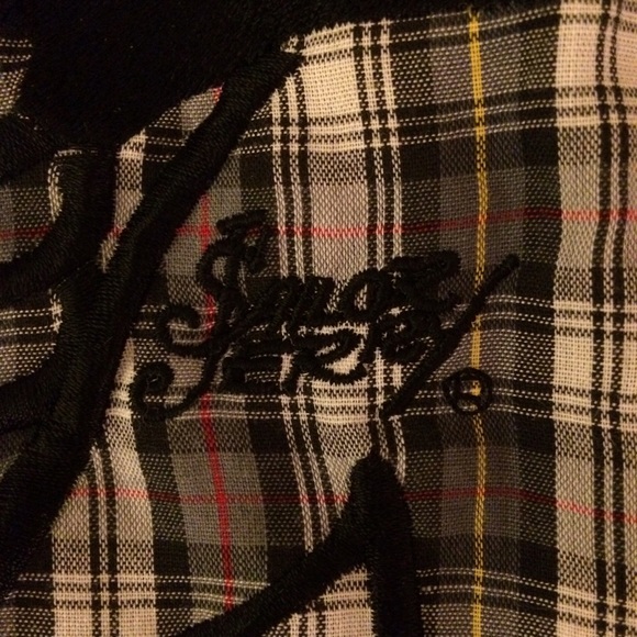 Sailor Jerry plaid button up! Used only TWICE! - Picture 3 of 4