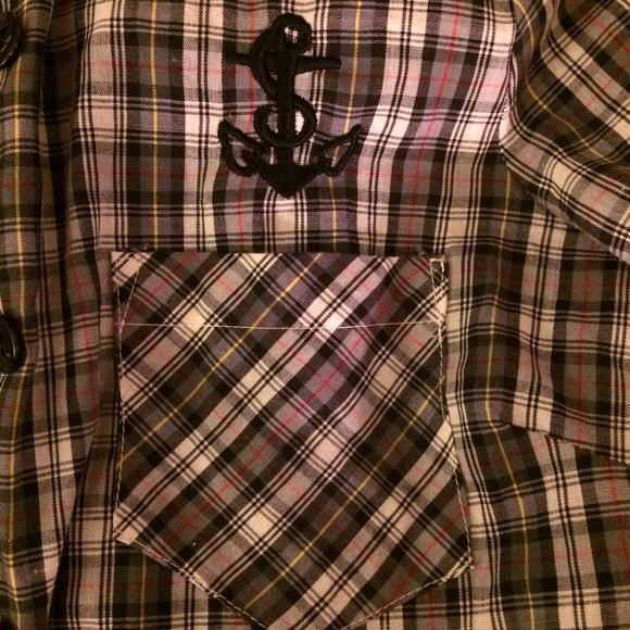 Sailor Jerry plaid button up! Used only TWICE! - Picture 4 of 4
