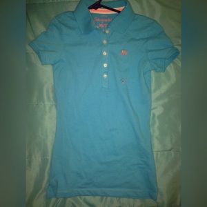 Blue collard shirt