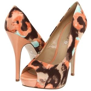 Aldo Neutral Peach & Brown Peep-toe Pumps