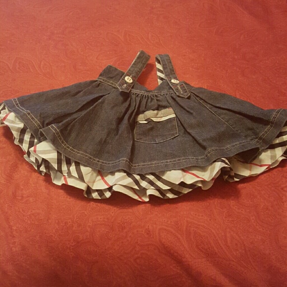 Authentic Burberry baby girl denim jumper dress