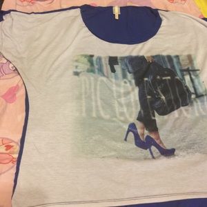 Royal Blue and white hi/low top 2x