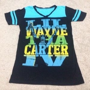 lil wayne cute v neck band tee