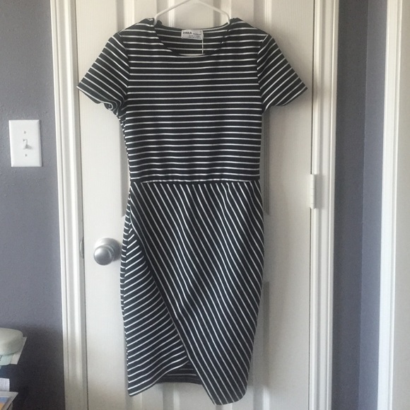 Zara Dresses & Skirts - Zara black and white striped dress