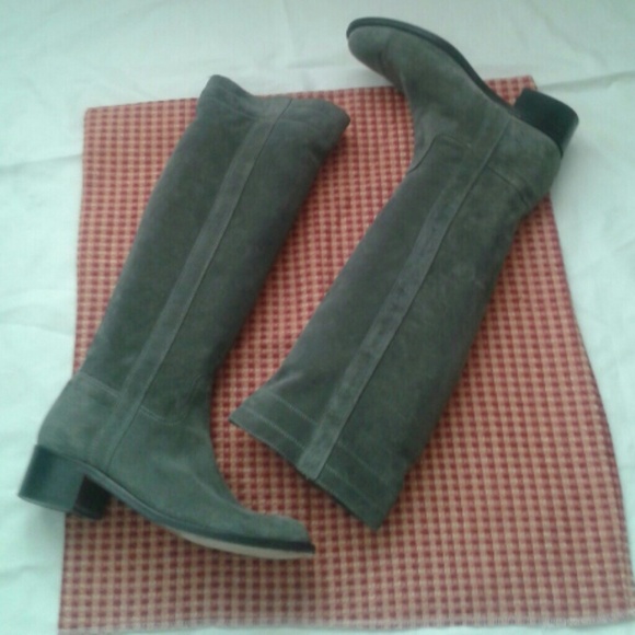 Aqua Boots - Aqua Gray Suede Knee High Boots