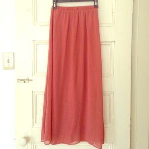 Long pink skirt