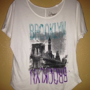 Hollywood Trash White Crop Shirt Size Medium