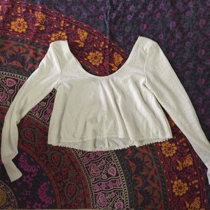 Crochet trim crop top