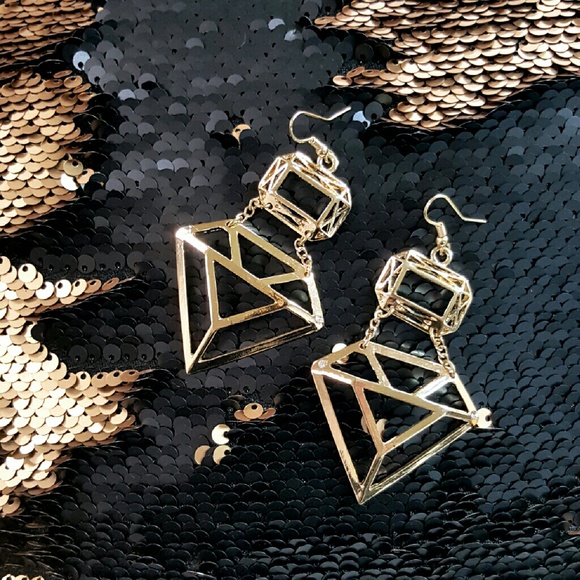 earrings | geo diamond cutouts