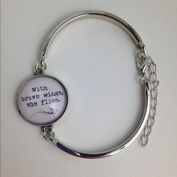 "WITH BRAVE WINGS SHE FLIES" Bracelet New WO Tag