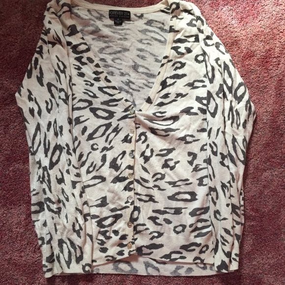 Cheetah print button down cardigan