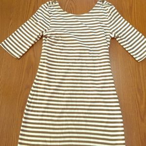 Tan and white cotton/ spandex dress