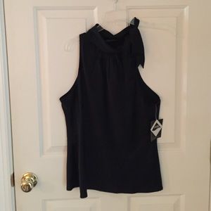 Identity by Lord & Taylor black silk mock neck top
