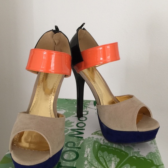 Color Block High Heels Sz 8 - Picture 2 of 3
