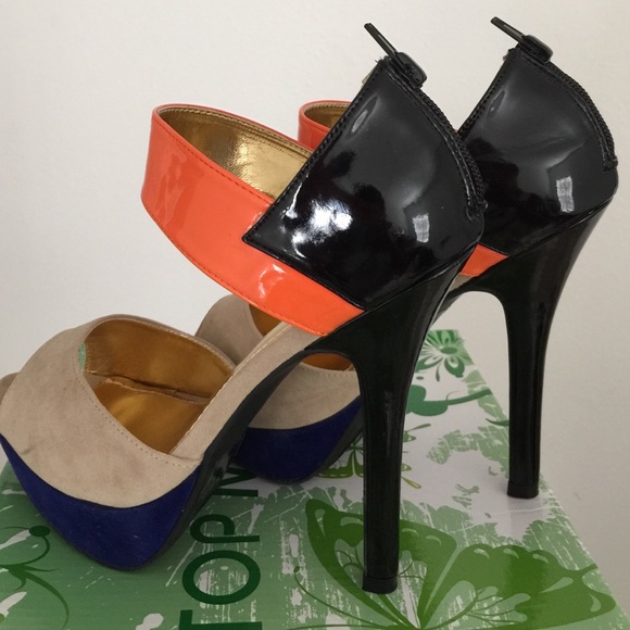 Color Block High Heels Sz 8 - Picture 3 of 3