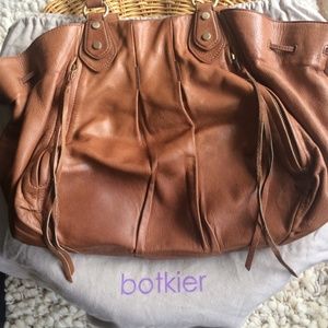 Botkier "James" brown leather satchel w dust bag