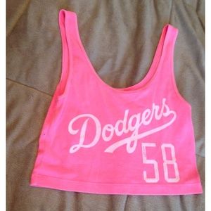 VS Pink Dodgers crop top