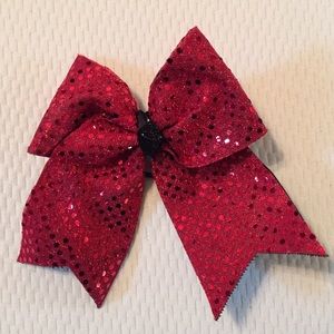 Sparkly Red and Black Bow