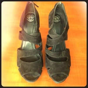 BCBGeneration Black Suede Platform Heels