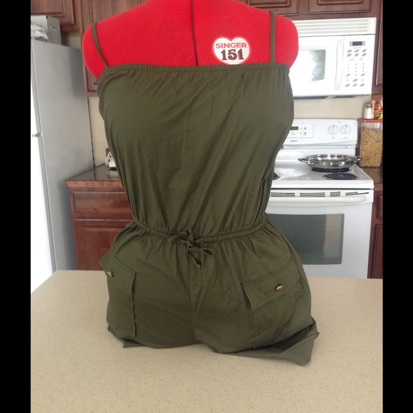 NWT olive green romper