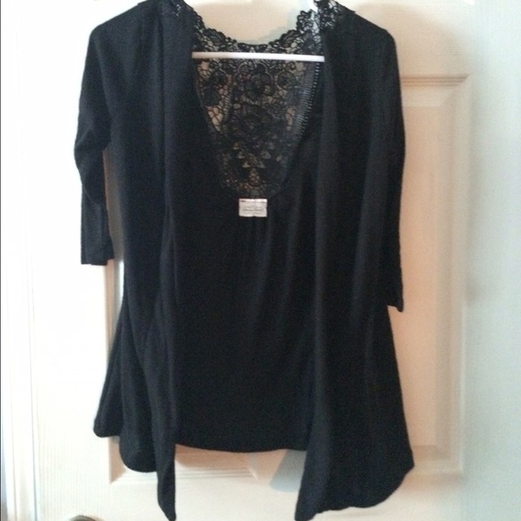 Black lace cardigan
