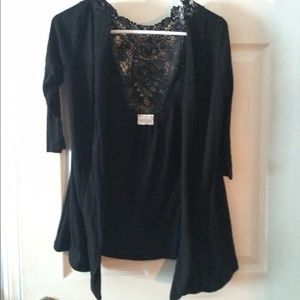 Black lace cardigan