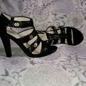Black Strappy Coach Heels