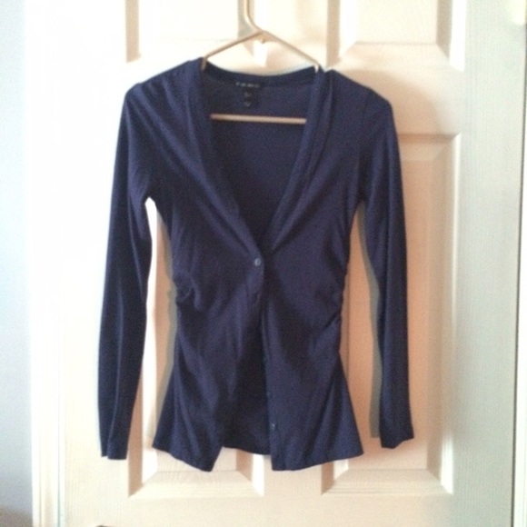 Navy blue fitted cardigan