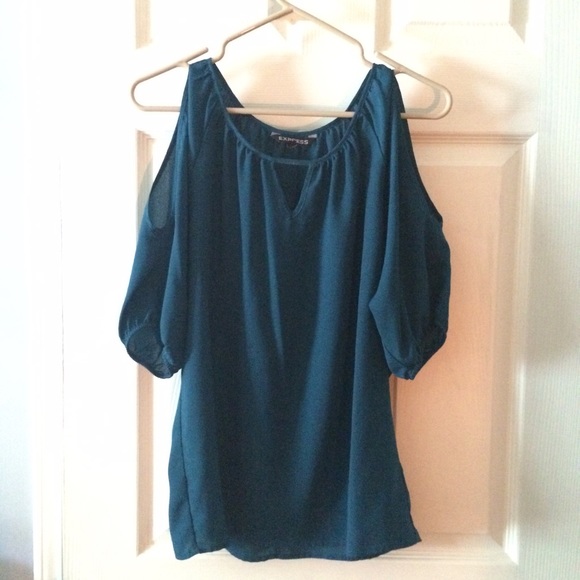 Teal express cut out shirt