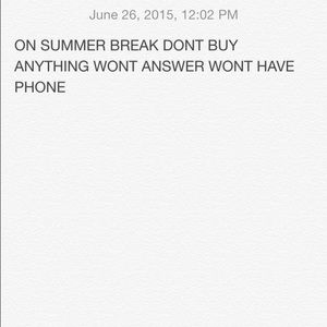 On summer break won't answer any questions