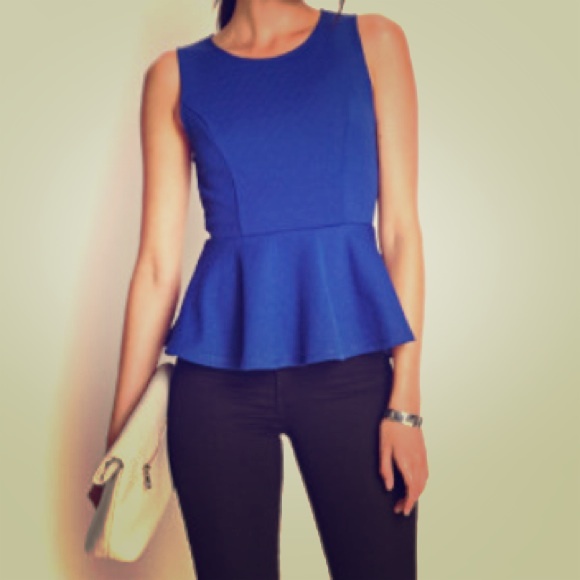 Royal blue peplum top