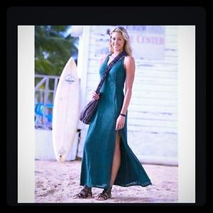 ATHLETA Velvegreen knotted nanda maxi dress