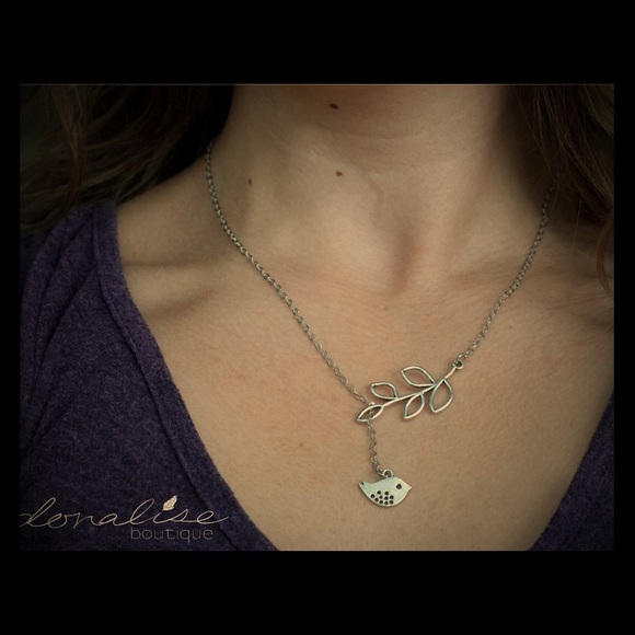 Bird and Branch Lariat Necklace