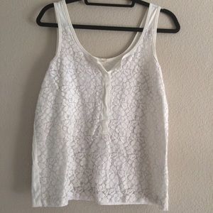 SOLD J Crew White Lace Tank Top