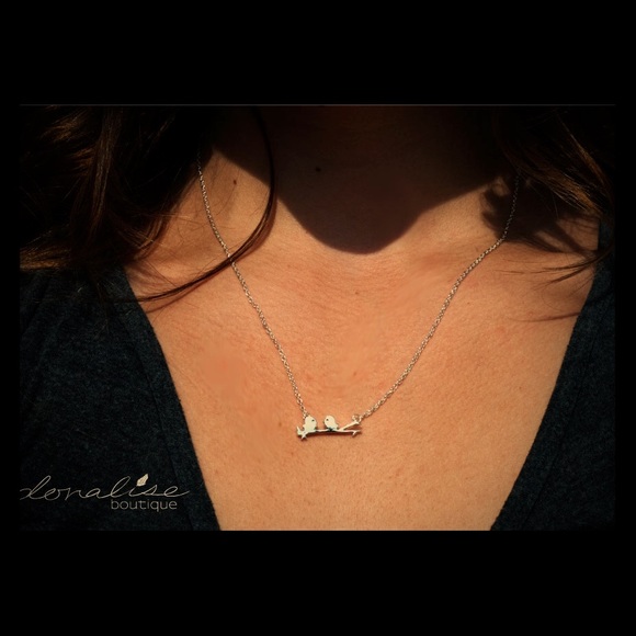 Silver Dainty Lovebirds Necklace