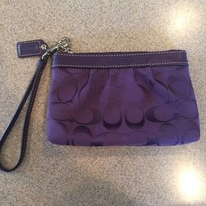 SOLD Purple Coach Wristlet