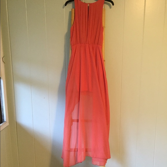 Coral High-Low Dress - Picture 2 of 2