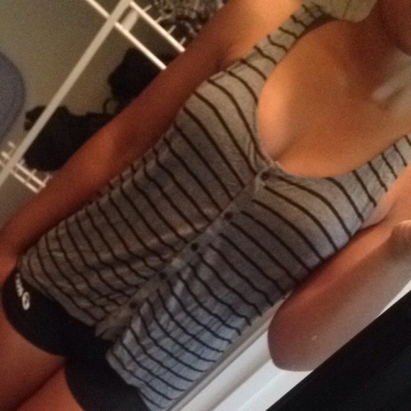 Black & Grey stripped tank top