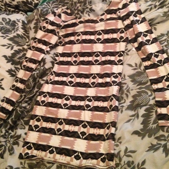 Aztec print fitted dress