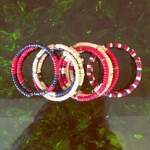 Set of Four Shell Wrap Bracelets