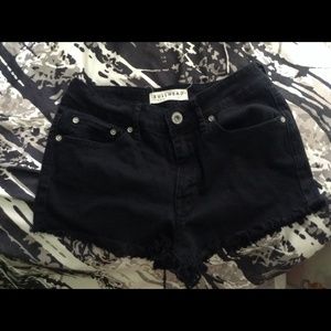 Black high rise shorts