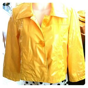 Maurices mid-length yellow rain jacket