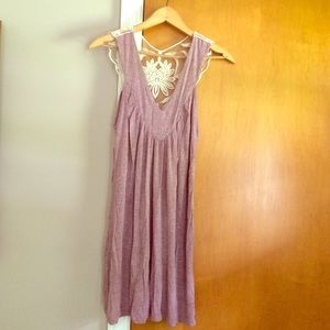 Pink/gray Jersey knit long top/ dress